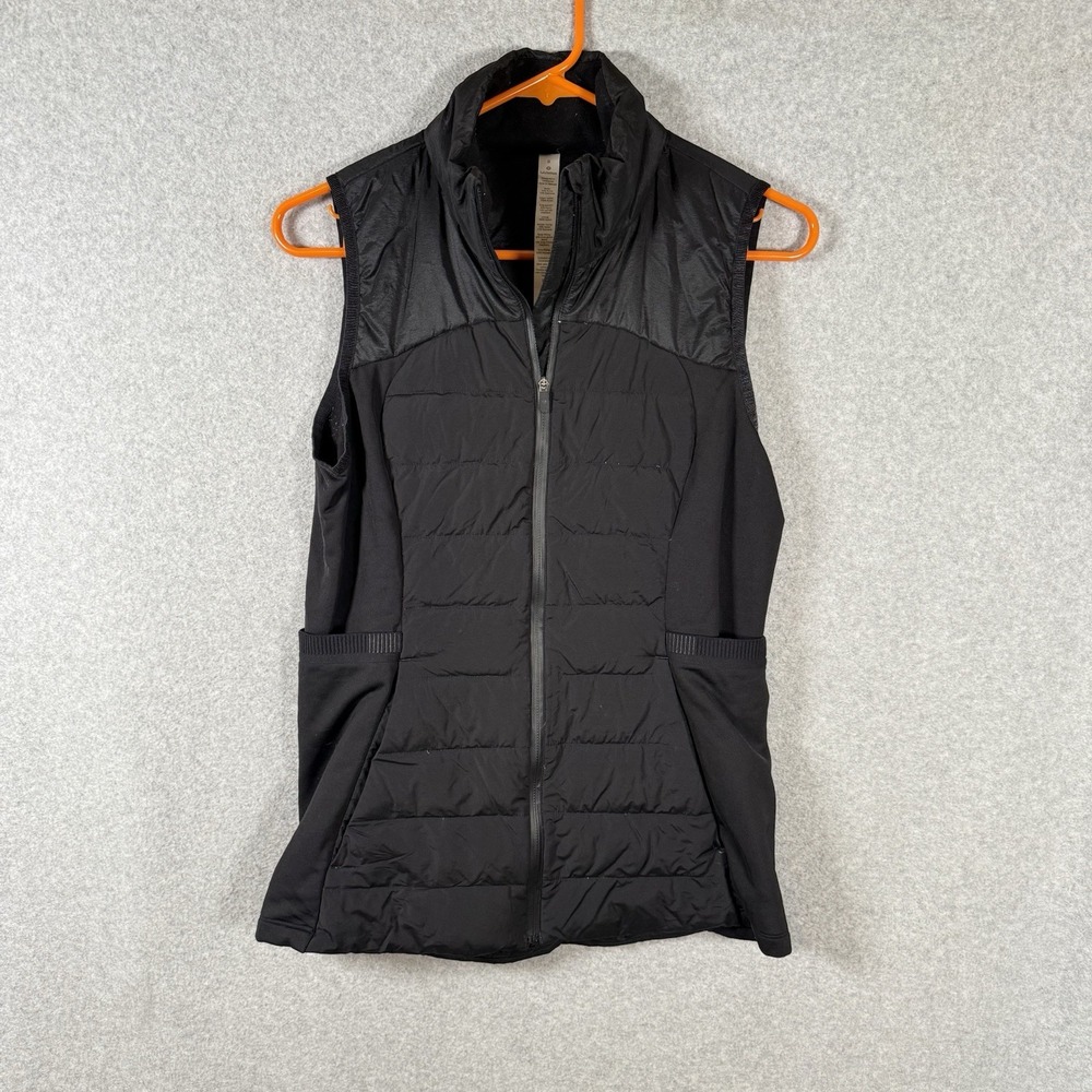 Lululemon Down For It All Vest Womens 8 Black Water Resistant Windproof Stretch